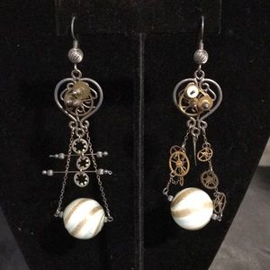 Earrings - Steampunk - Made from Deconstructed Watch